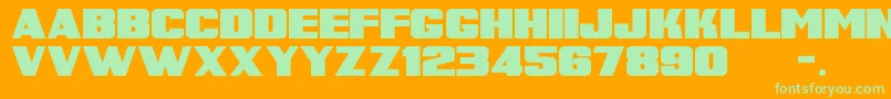 SuperRetroM54 Font – Green Fonts on Orange Background