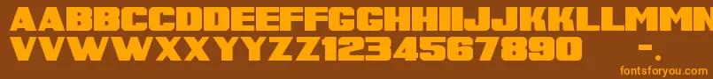 SuperRetroM54 Font – Orange Fonts on Brown Background