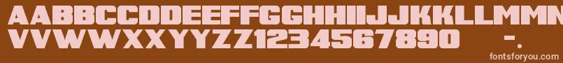 フォントSuperRetroM54 – 茶色の背景にピンクのフォント