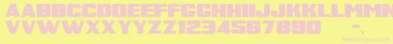 SuperRetroM54 Font – Pink Fonts on Yellow Background