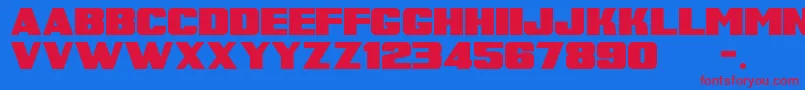 SuperRetroM54 Font – Red Fonts on Blue Background