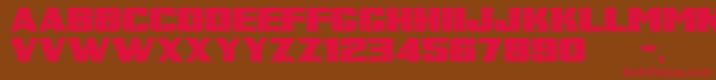 SuperRetroM54 Font – Red Fonts on Brown Background