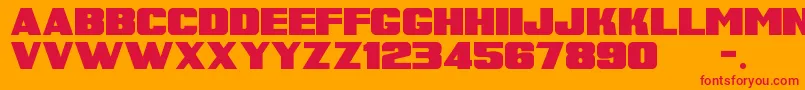 SuperRetroM54 Font – Red Fonts on Orange Background