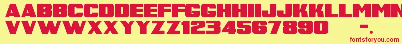 SuperRetroM54 Font – Red Fonts on Yellow Background