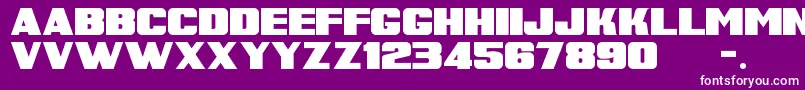 SuperRetroM54 Font – White Fonts on Purple Background