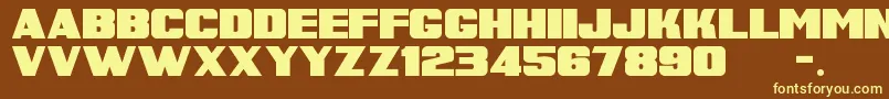 SuperRetroM54 Font – Yellow Fonts on Brown Background