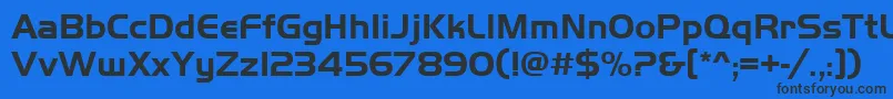 Шрифт Handelgotdbol – чёрные шрифты на синем фоне