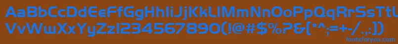 Czcionka Handelgotdbol – niebieskie czcionki na brązowym tle