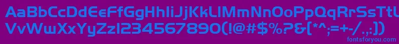 フォントHandelgotdbol – 紫色の背景に青い文字