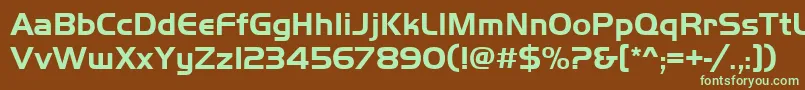 Handelgotdbol Font – Green Fonts on Brown Background