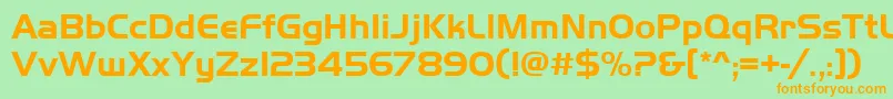 Handelgotdbol Font – Orange Fonts on Green Background