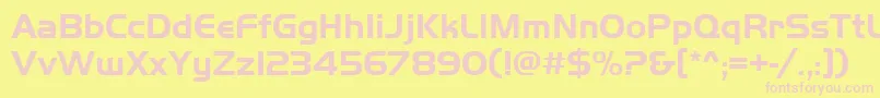 Handelgotdbol Font – Pink Fonts on Yellow Background