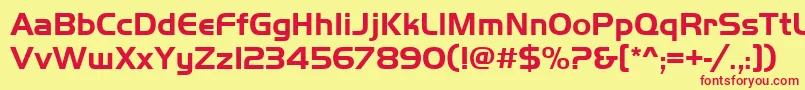 Handelgotdbol Font – Red Fonts on Yellow Background