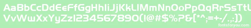 フォントHandelgotdbol – 緑の背景に白い文字