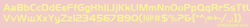 Handelgotdbol Font – Yellow Fonts on Pink Background