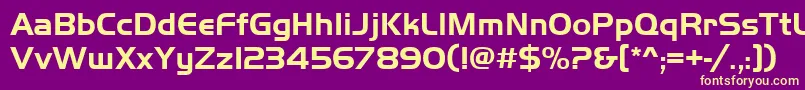 Handelgotdbol Font – Yellow Fonts on Purple Background