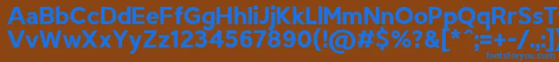 フォントTriompheBold – 茶色の背景に青い文字