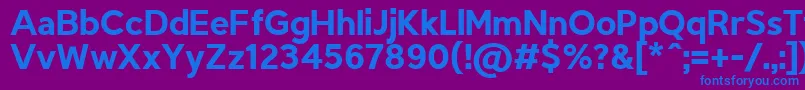 フォントTriompheBold – 紫色の背景に青い文字