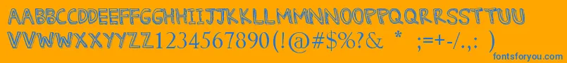 DennethreeDee Font – Blue Fonts on Orange Background