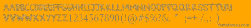 Weitere Informationen zur DennethreeDee-Schriftart DennethreeDee-Schriftart – Graue Schriften auf orangefarbenem Hintergrund
