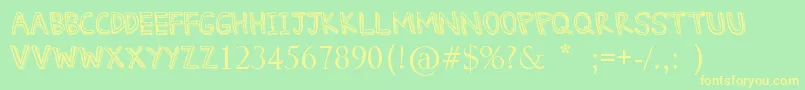 DennethreeDee Font – Yellow Fonts on Green Background
