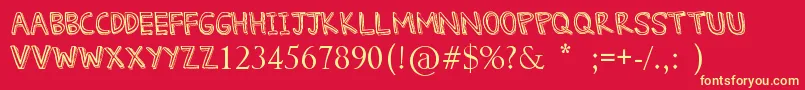 DennethreeDee Font – Yellow Fonts on Red Background