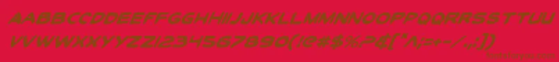 ToonTownIndustrialItalic Font – Brown Fonts on Red Background