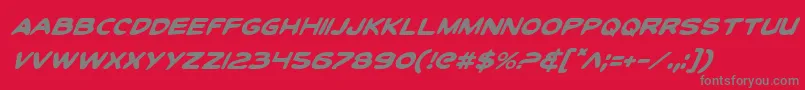 ToonTownIndustrialItalic-Schriftart – Graue Schriften auf rotem Hintergrund