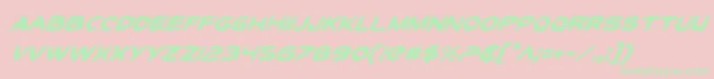 ToonTownIndustrialItalic Font – Green Fonts on Pink Background