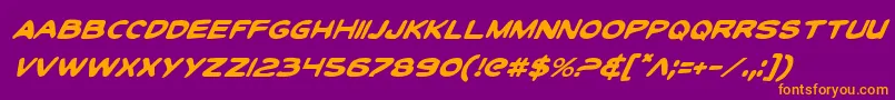 ToonTownIndustrialItalic-Schriftart – Orangefarbene Schriften auf violettem Hintergrund