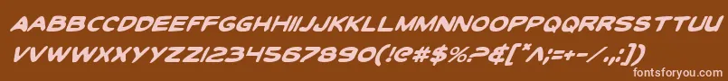ToonTownIndustrialItalic Font – Pink Fonts on Brown Background