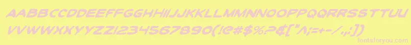 ToonTownIndustrialItalic Font – Pink Fonts on Yellow Background