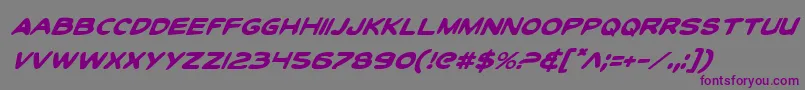 ToonTownIndustrialItalic Font – Purple Fonts on Gray Background