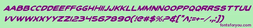 フォントToonTownIndustrialItalic – 緑の背景に紫のフォント