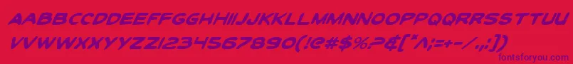 Police ToonTownIndustrialItalic – polices violettes sur fond rouge