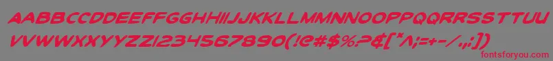 フォントToonTownIndustrialItalic – 赤い文字の灰色の背景