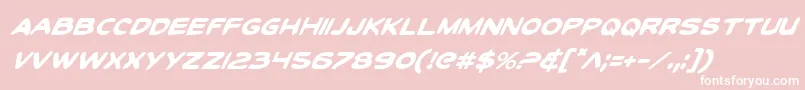 ToonTownIndustrialItalic Font – White Fonts on Pink Background