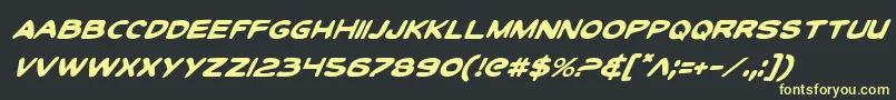 ToonTownIndustrialItalic Font – Yellow Fonts on Black Background