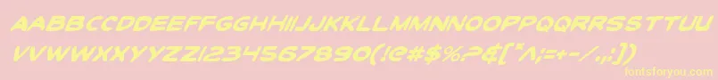 ToonTownIndustrialItalic-Schriftart – Gelbe Schriften auf rosa Hintergrund