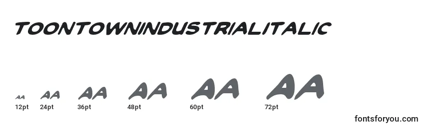 Размеры шрифта ToonTownIndustrialItalic