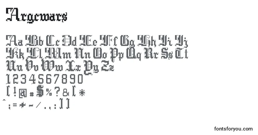 Fuente Argcwars - alfabeto, números, caracteres especiales