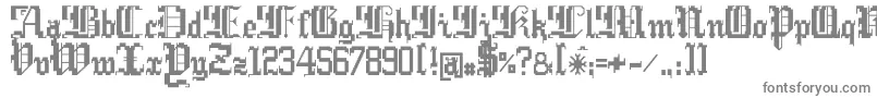 フォントArgcwars – 白い背景に灰色の文字