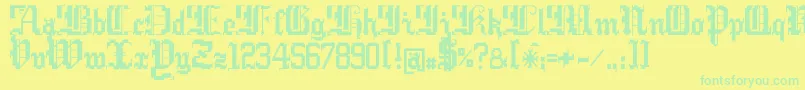 Argcwars Font – Green Fonts on Yellow Background