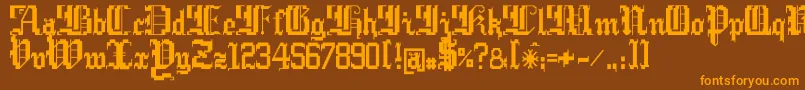 Argcwars Font – Orange Fonts on Brown Background