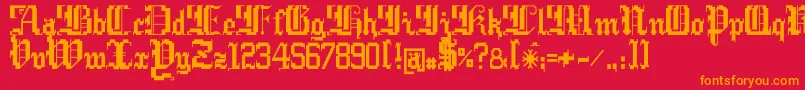 フォントArgcwars – 赤い背景にオレンジの文字