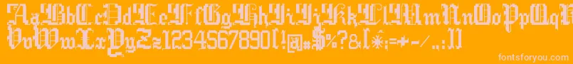 Argcwars Font – Pink Fonts on Orange Background