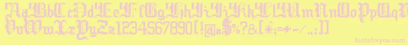 Argcwars Font – Pink Fonts on Yellow Background