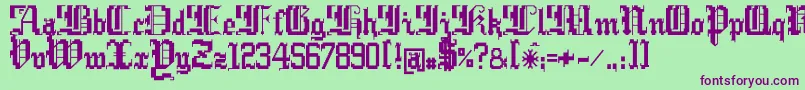 Argcwars Font – Purple Fonts on Green Background