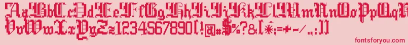 Argcwars-Schriftart – Rote Schriften auf rosa Hintergrund