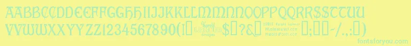 Cabaletta Font – Green Fonts on Yellow Background